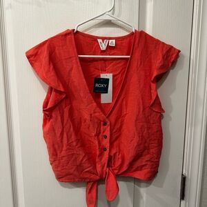 NWT Roxy Women's coral orange Top size Large